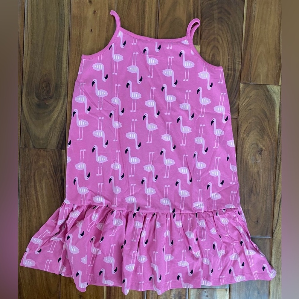 Hanna Andersson Girl's Flamingo Drop Waist Size 150 CM US 12- NEW